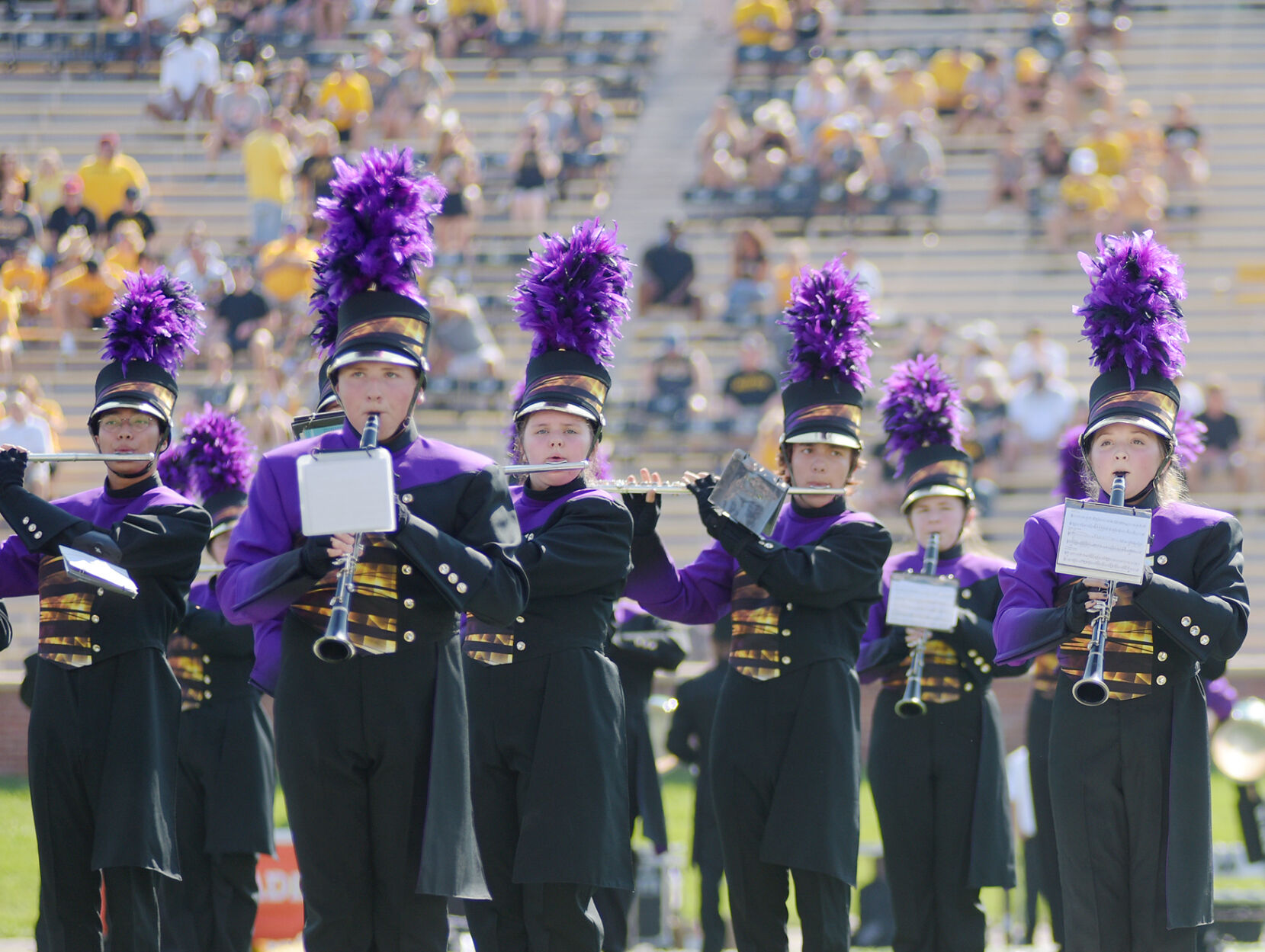 Hickman's marching band performs